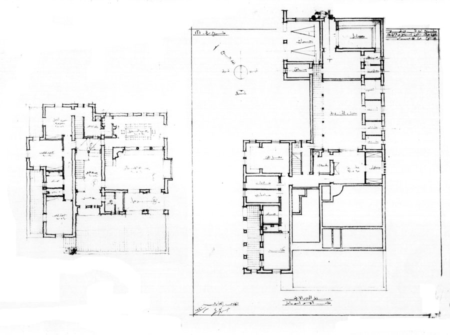 Design drawing: ground floor and first floor plans, 2