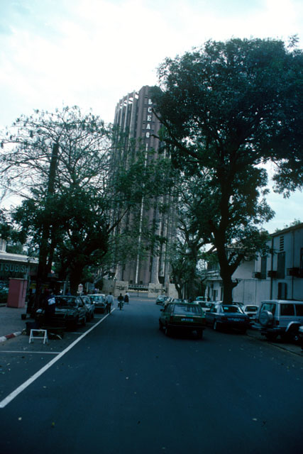 General view of tower with landscaping