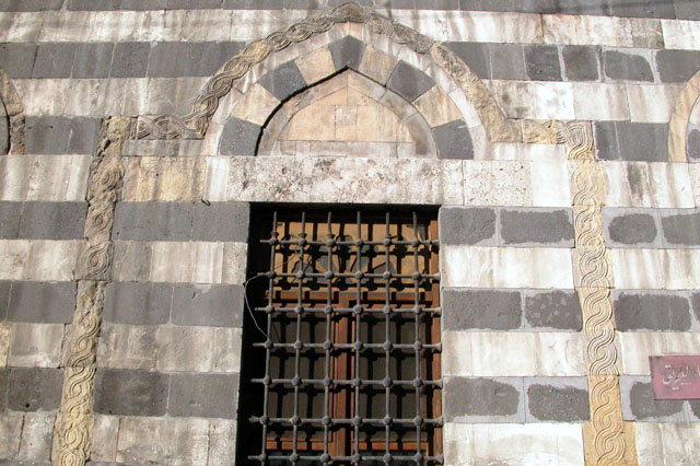 Jami' Darwish Basha - Exterior detail of prayer hall window, east elevation