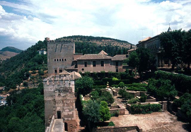 View of Alhambra palaces from the Alcázaba