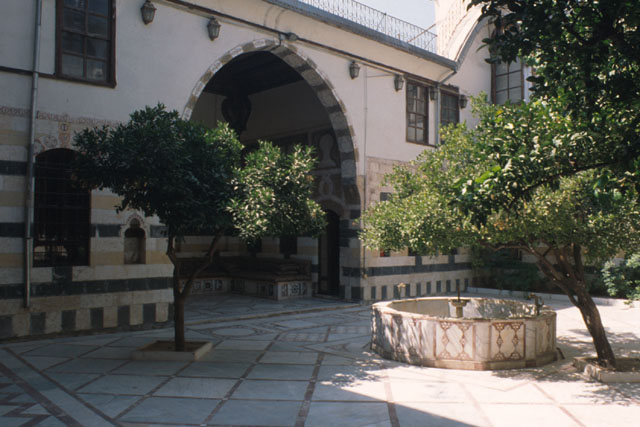 Interior view showing fountain of courtyard