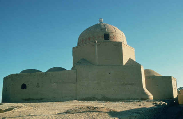 Exterior view from southwest with sanctuary dome and qibla wall
