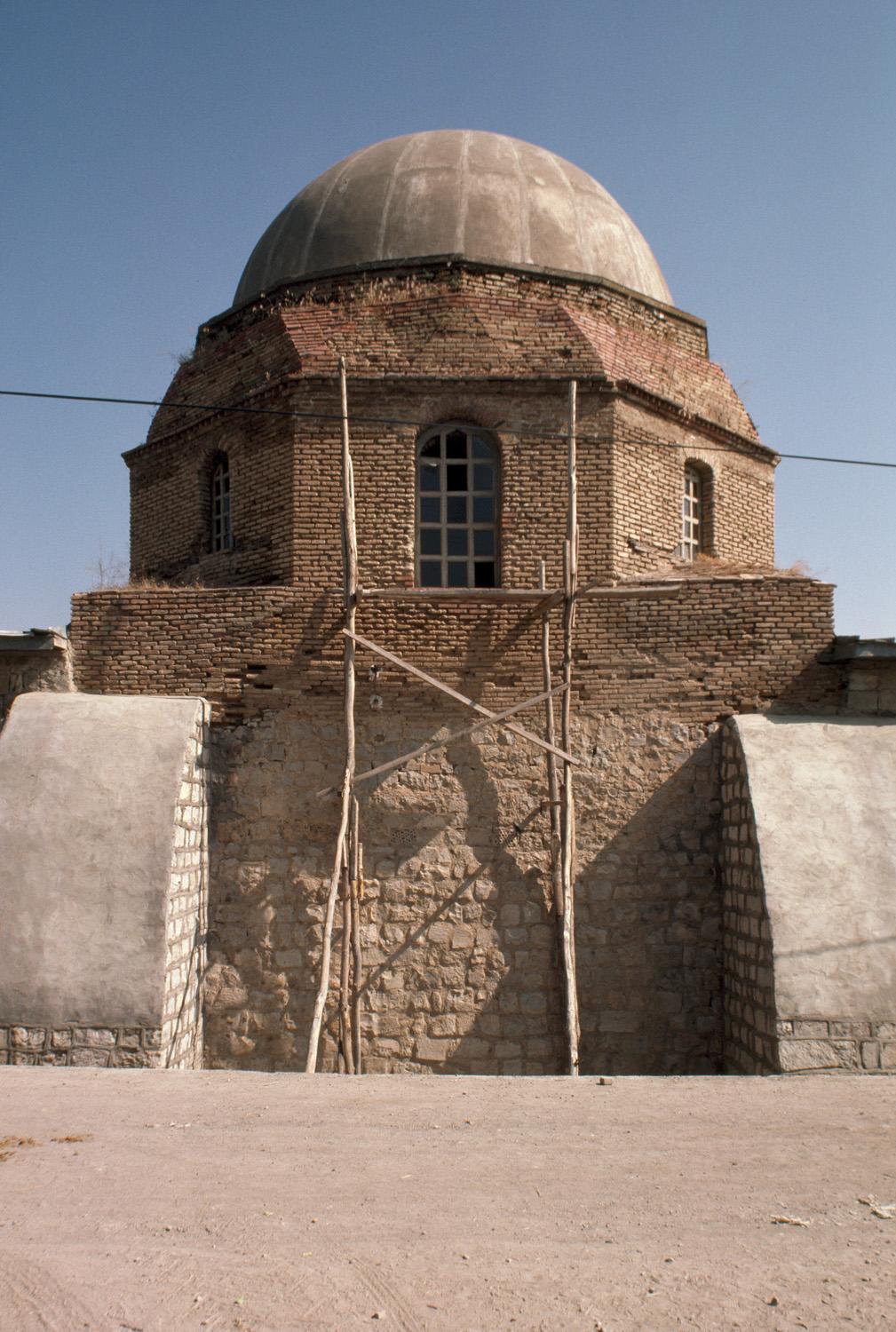 Exterior view from south showing qibla wall and dome of sanctuary