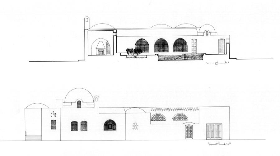 Murad Ghaleb House - West elevation/section