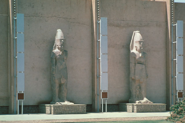 Exterior detail showing sculpture along façade