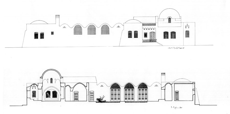 Murad Ghaleb House - North elevation/section