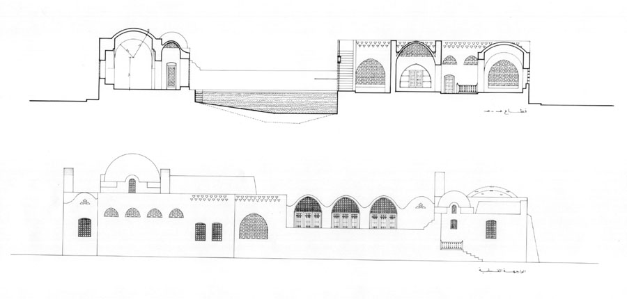 Murad Ghaleb House - South elevation/section