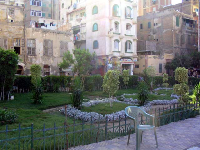 A neighborhood garden near the Mosque of Abu al-Abbas al-Mursi