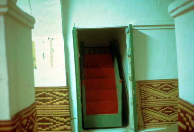 The minbar in the Atiq Mosque rolls into a closet