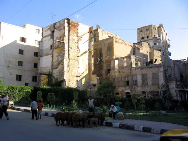A neighborhood garden near the Mosque of Abu al-Abbas al-Mursi
