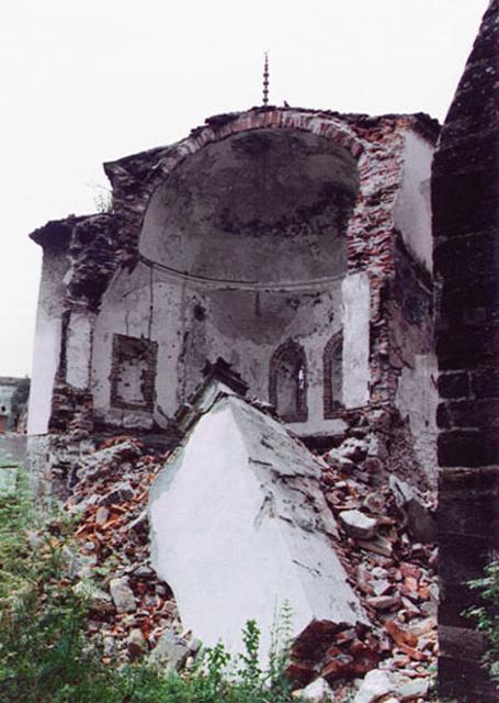 Exterior view of the burned-out Library of Hadim Suleiman Efendi