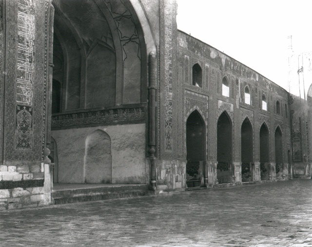Exterior view, nouth iwan and southwest arcade