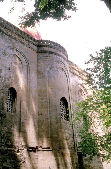 Exterior view showing rear elevation with apse