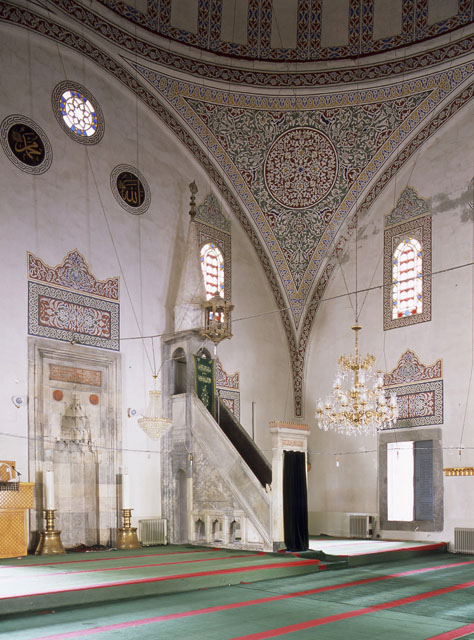 Interior view, looking towards mihrab and minbar