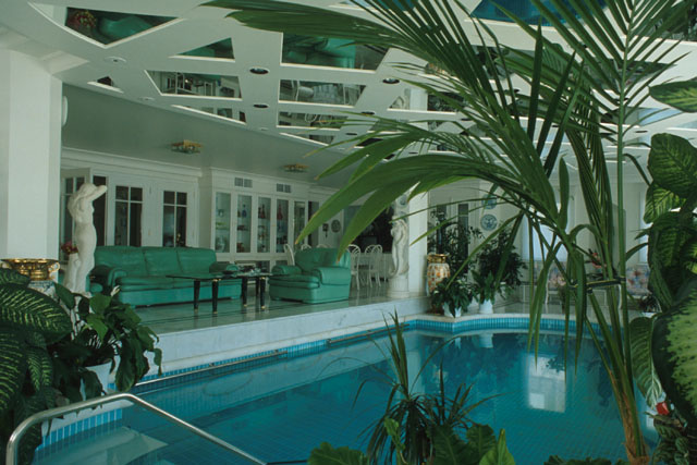 Özkan Yali Reconstruction - Interior view showing pool