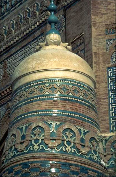 Shah Rukn-i-'Alam Tomb Restoration - Detail, pinnacle of a buttress, one of eight which surround the tomb