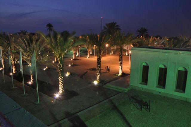 Open space of the museum at night