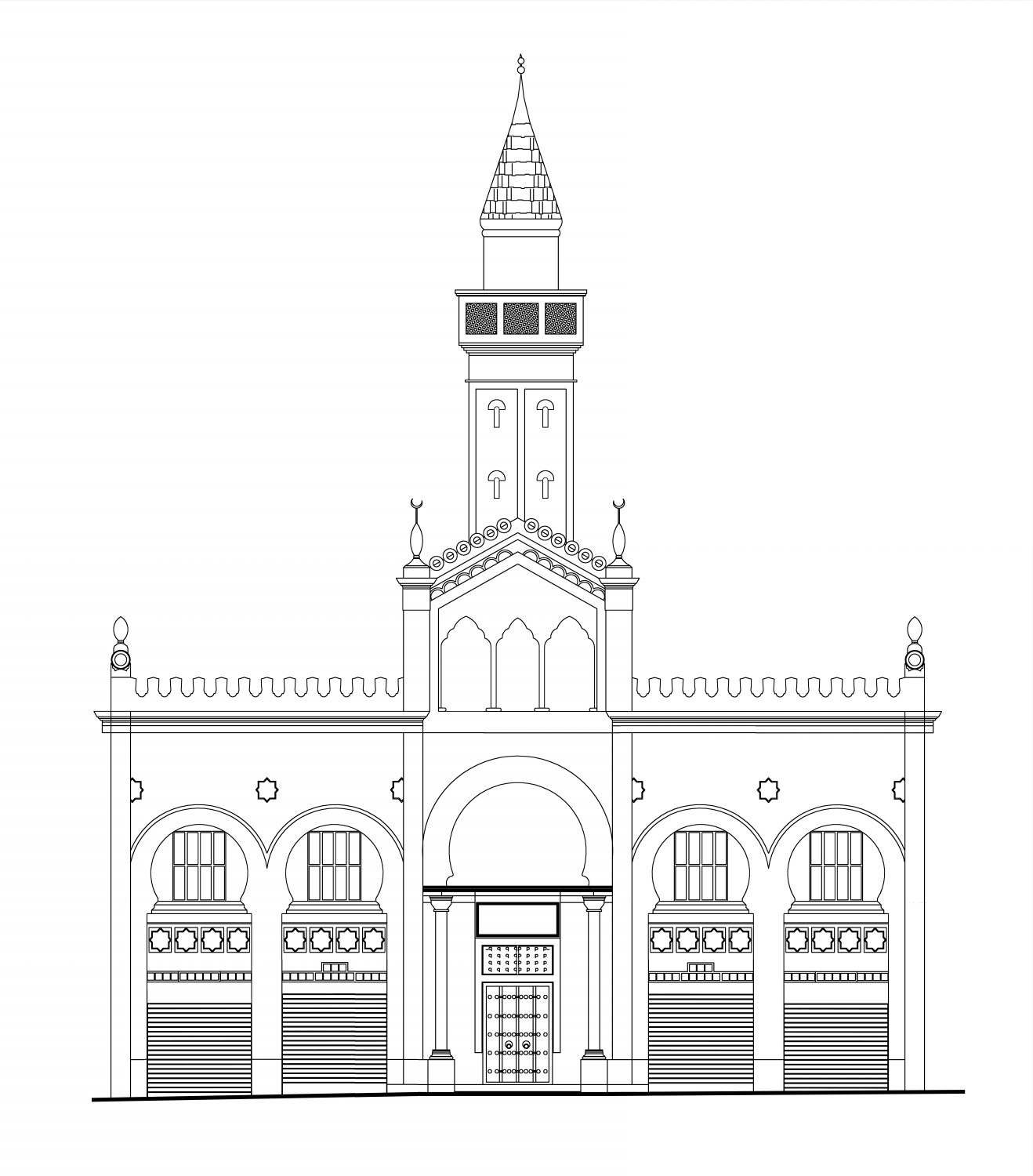 Street elevation of the mosque