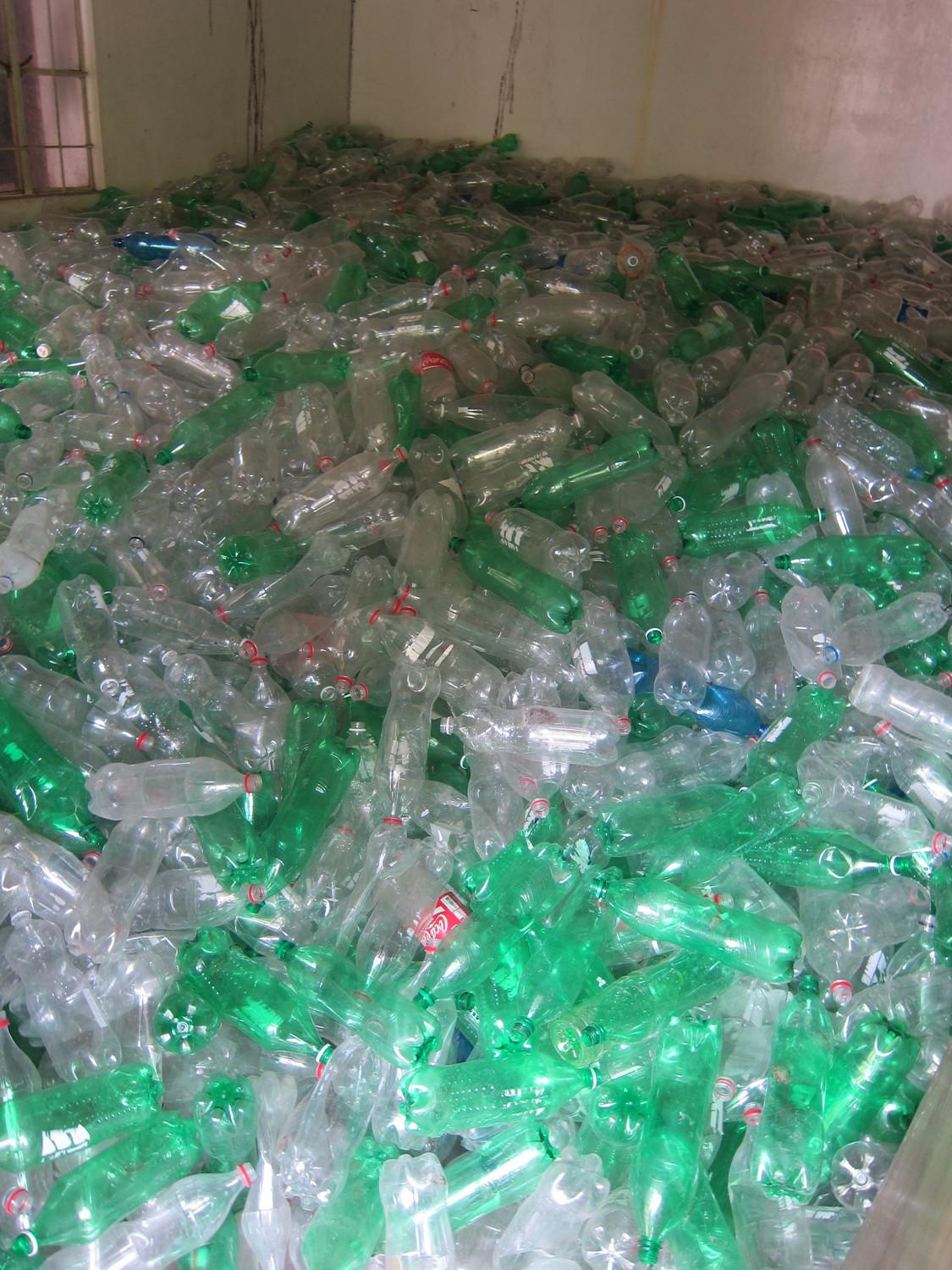 Bottles collected from fundraising run and donor drive