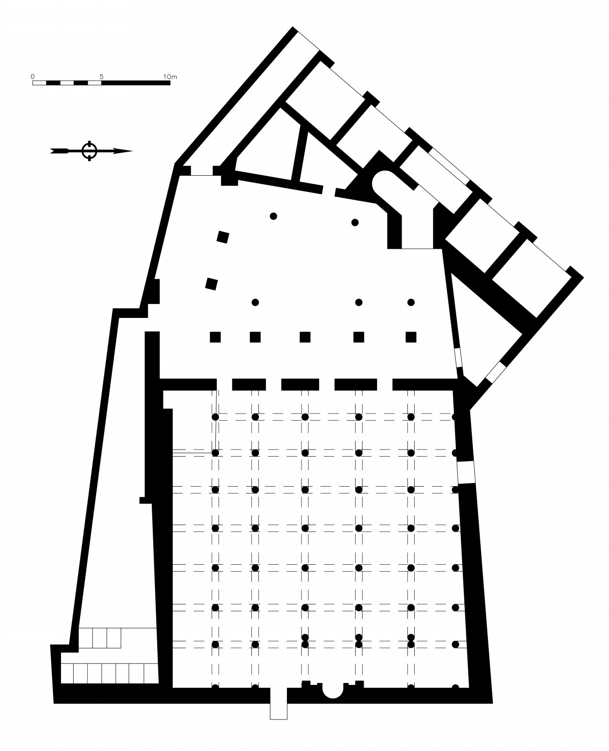 Floor plan of the mosque, Based on Bourouiba (1986)