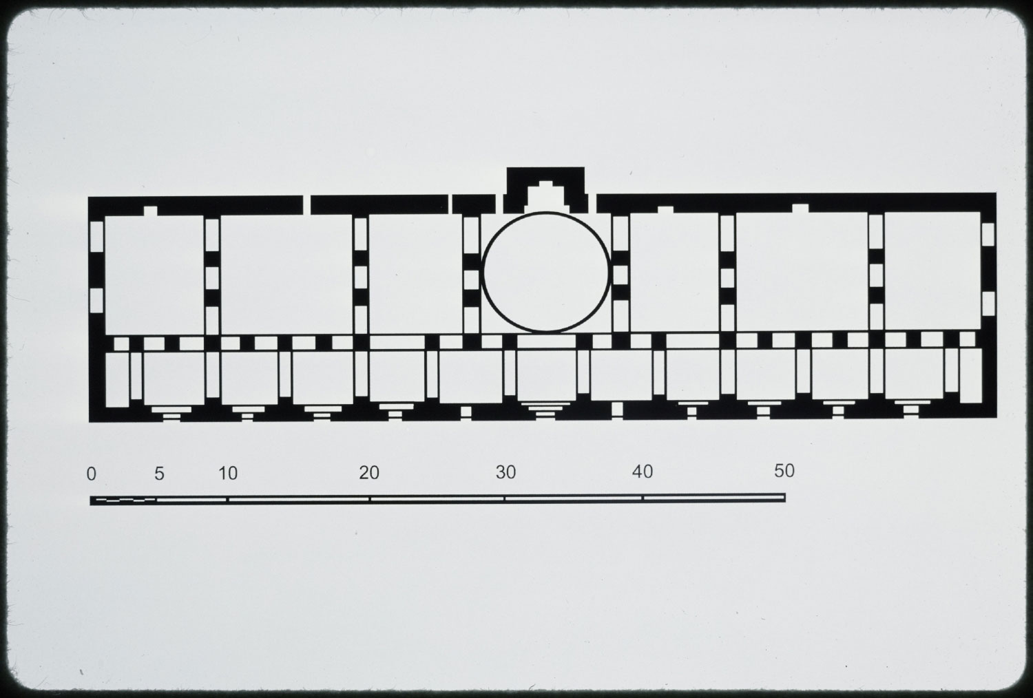 Plan showing reconstruction of original prayer hall by Yasser Tabbaa.