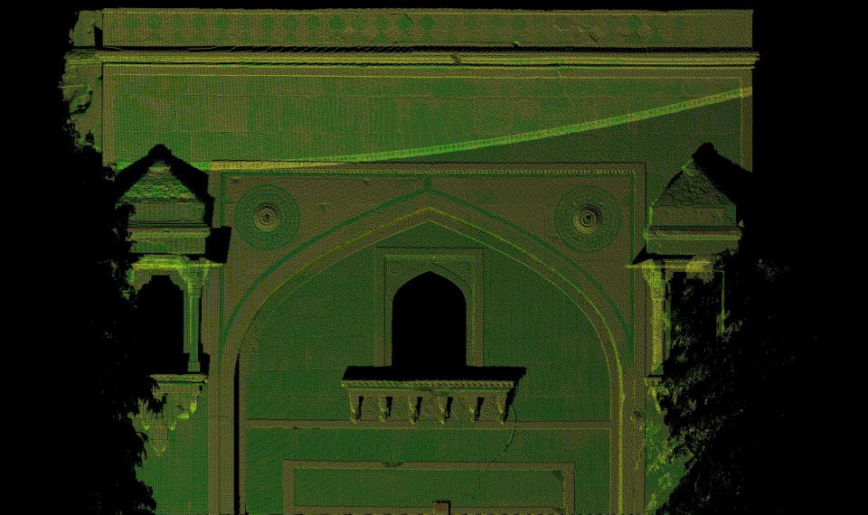 Point cloud data of the Gateway produced by 3D laser scanning 