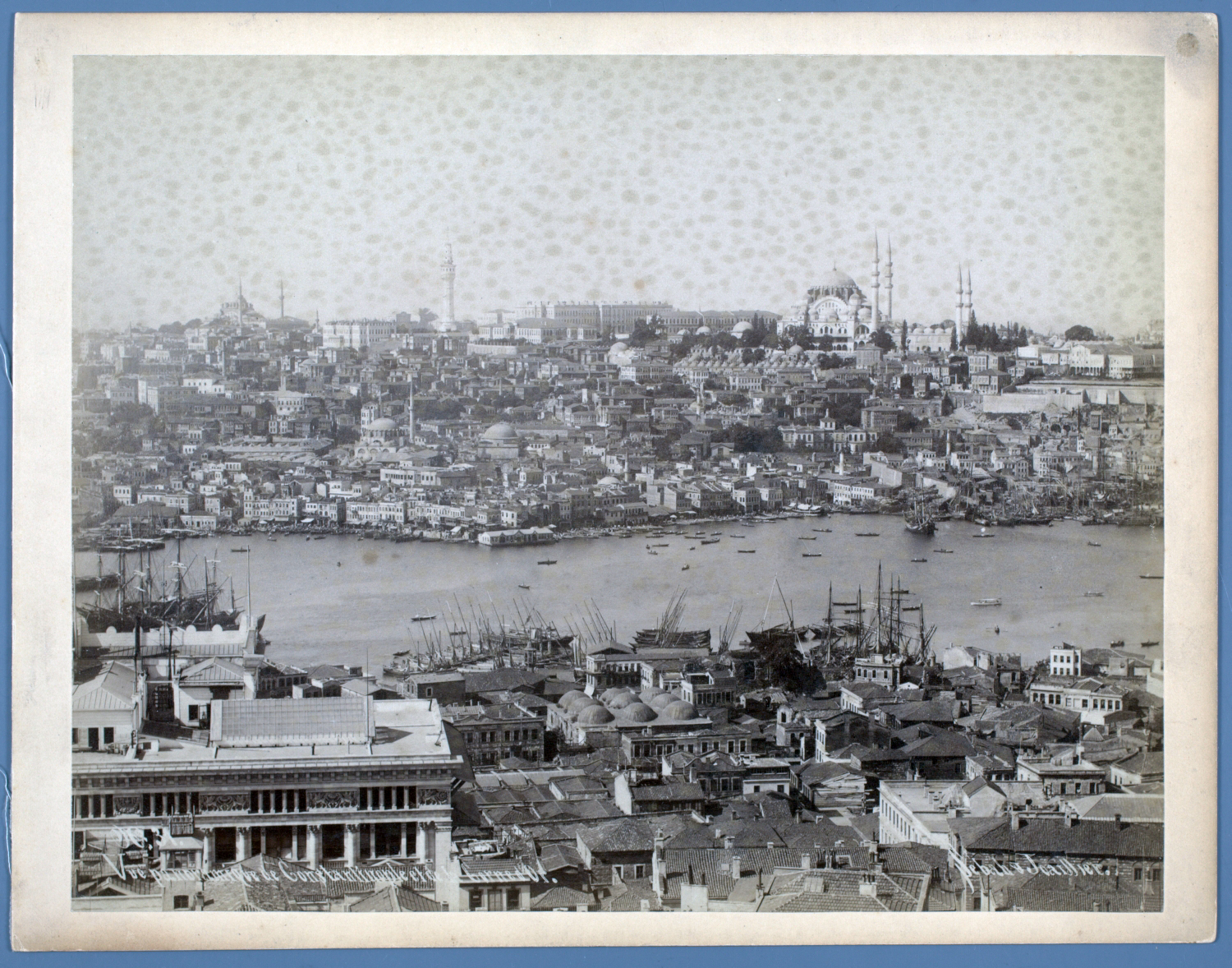 Istanbul - Bird's-eye view of the Golden Horn, with the Süleymaniye Camii in the distance. "N. 31. Vue panoramique de Constantinople et de la Corne d'Or."
