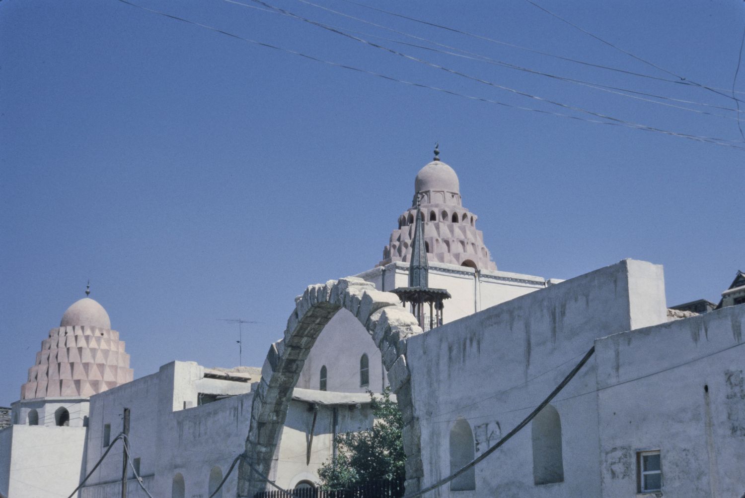 Madrasa al-Nuriyya al-Kubra (Damascus) - Exterior distant view showing muqarnas domes.