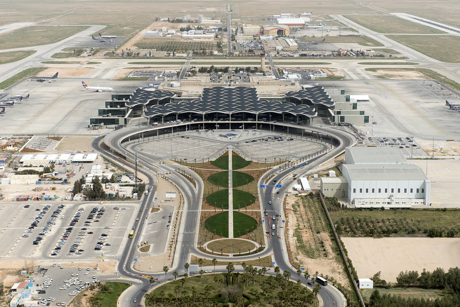 Aerial overview of airport 