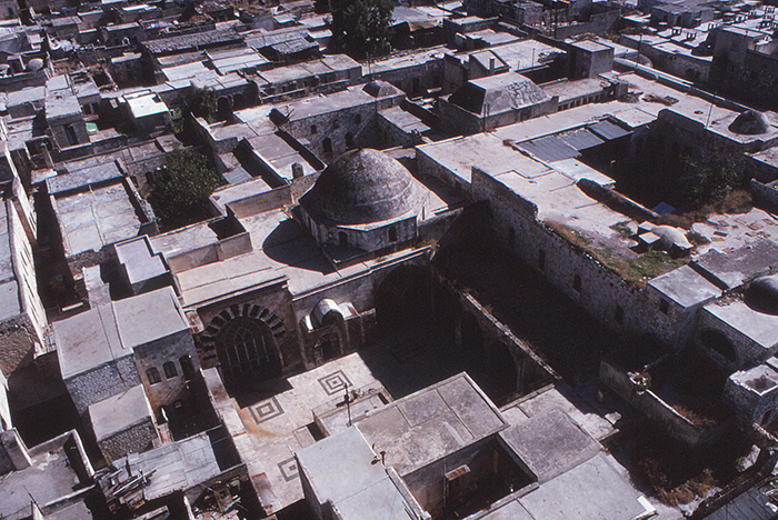 View accross the city rooftops toward the mosque