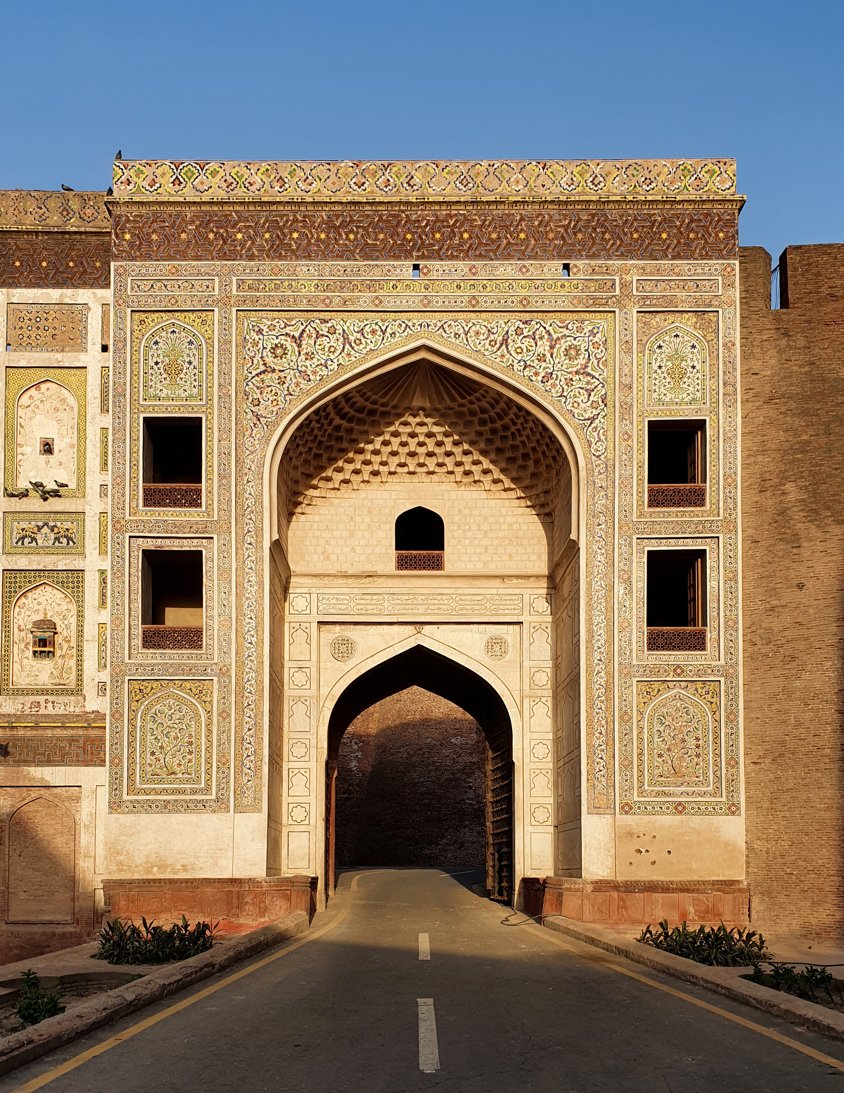 <p>The main approach to the Shah Burj Gate (after restoration), a primary entryway to Lahore Fort</p>