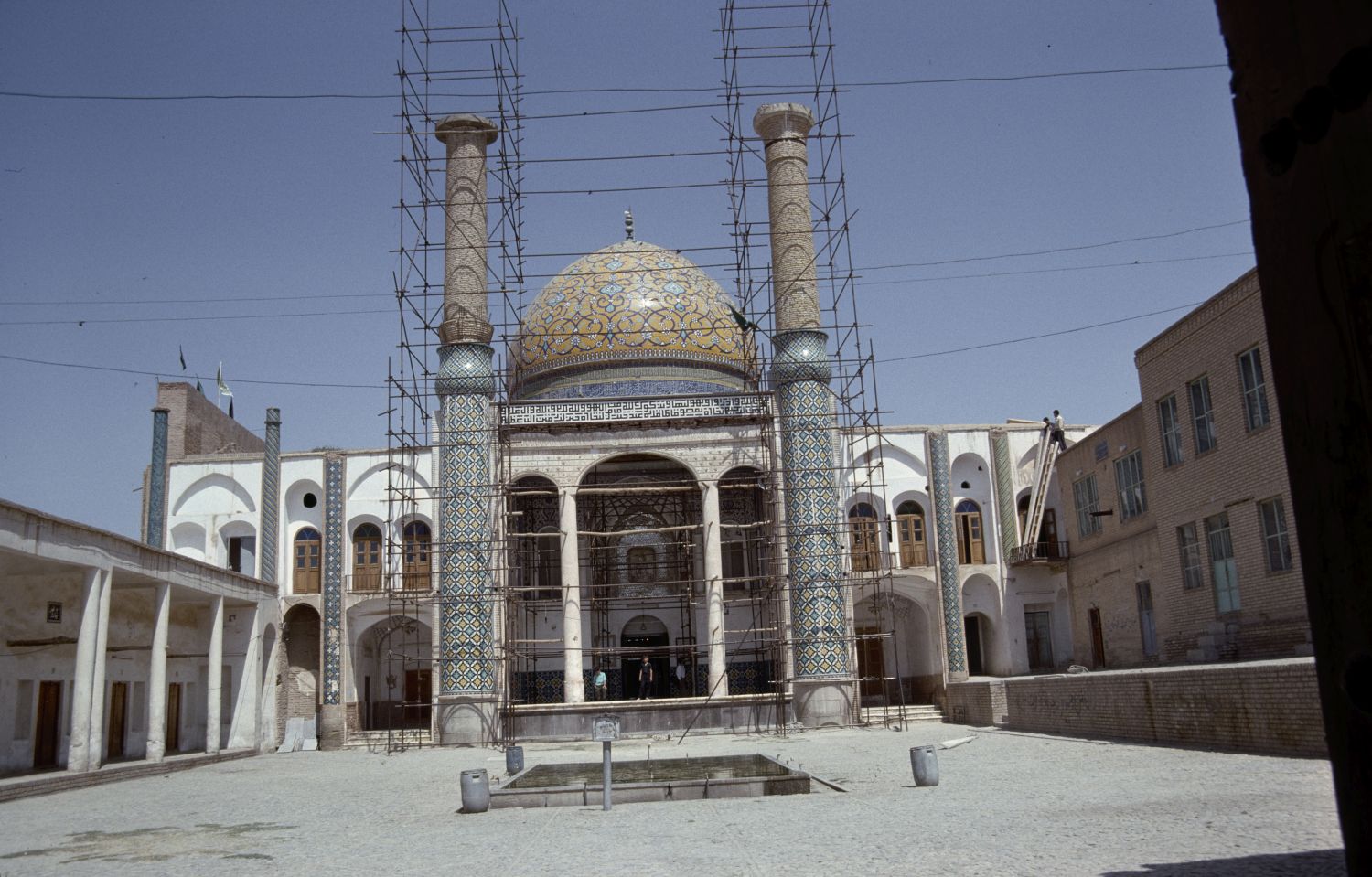 Marqad-i Sultan 'Ali ibn Imam Muhammad Baqir - View across courtyard toward side entrance to tomb chamber.