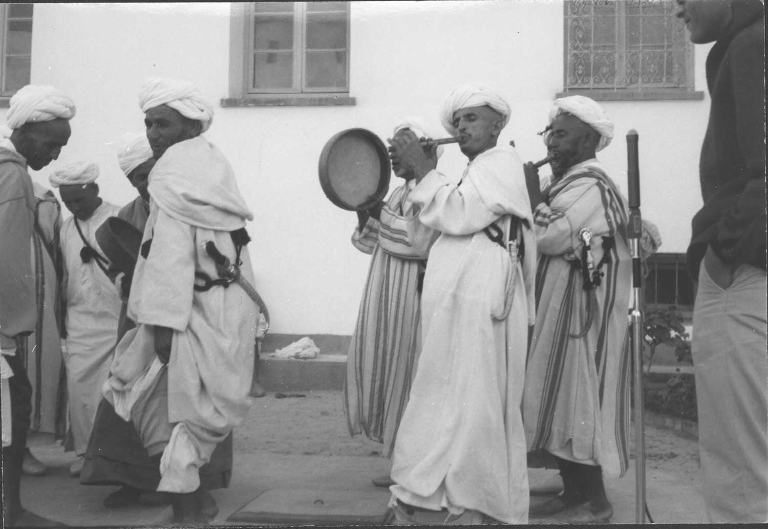 Rais Mahamad ben Mohammed and Ensemble, from the town of Tamanar, perform in Essaouira, Morocco