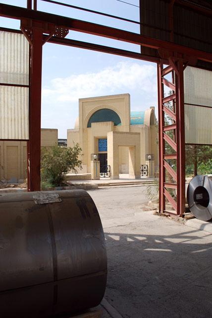 View of mosque entry from within the factory building