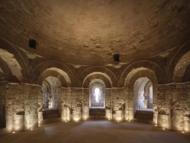 Interior of Burg al-Mahruq after restoration