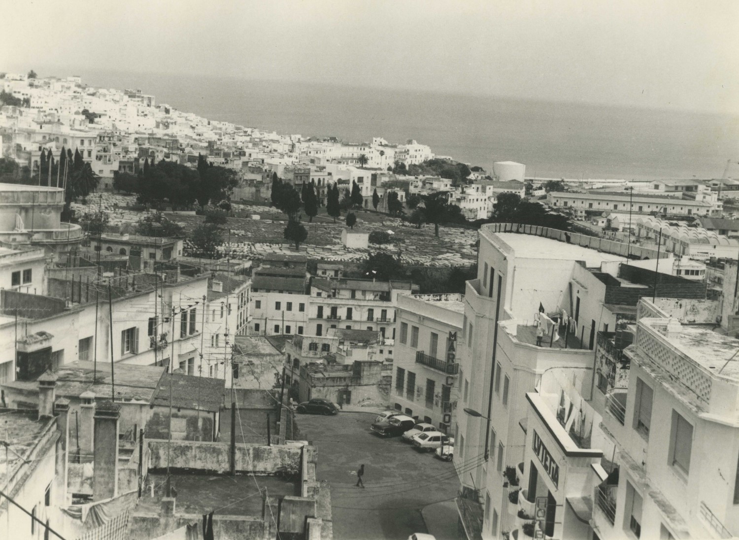 Jewish Cemetery of Tangier - General view from the off Boulevard Pasteur toward the Jewish cemetery and medina