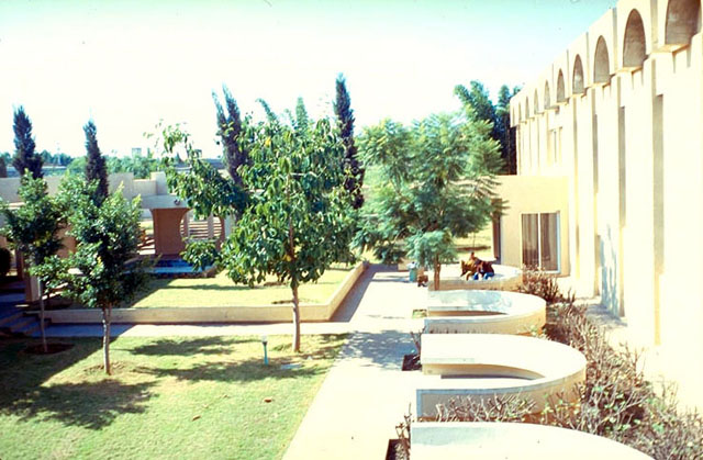 View along the courtyard