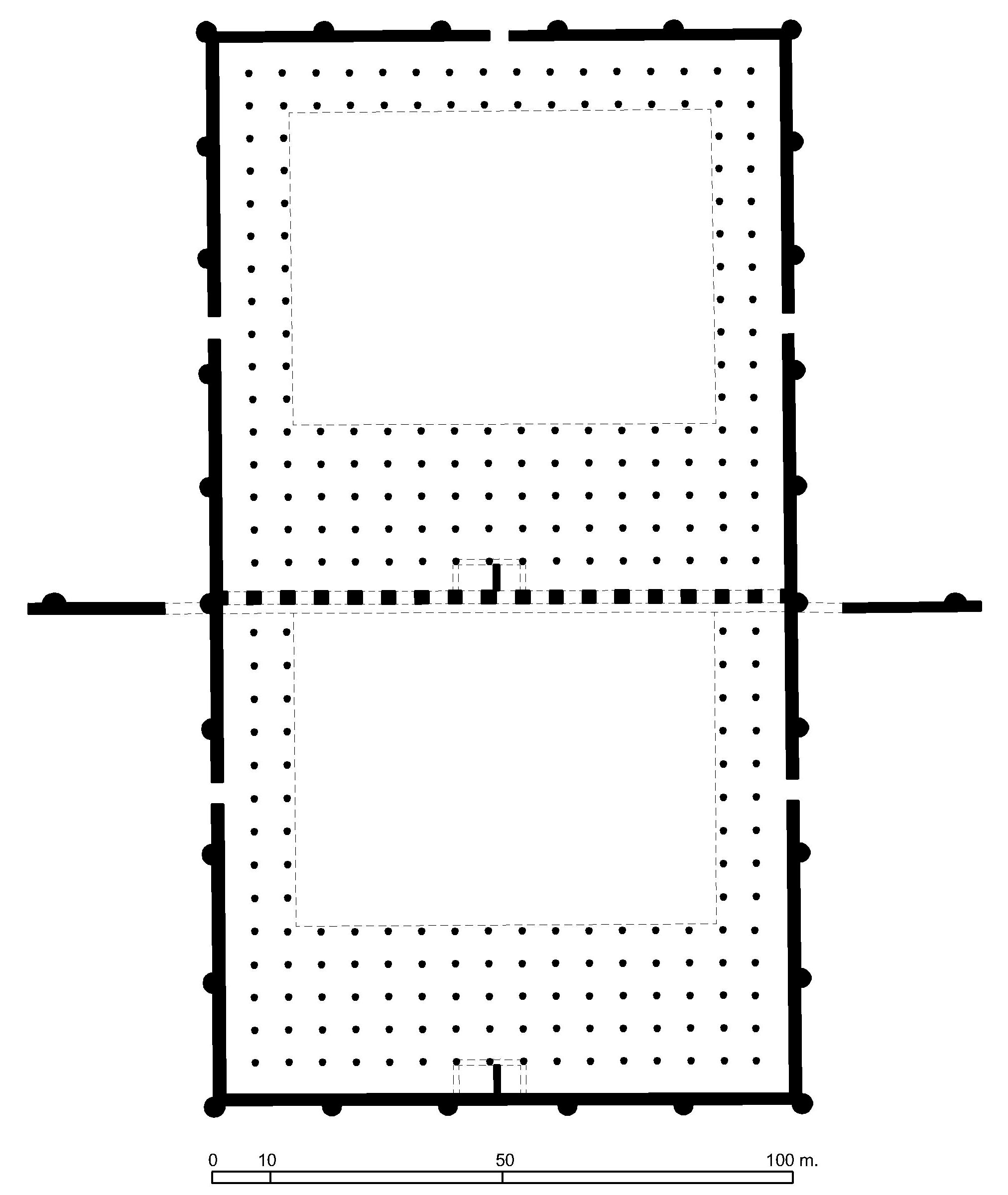 Jami' al-Mansur - Floor plan of mosque in AutoCAD 2000 format. Click the download button to download a zipped file containing the .dwg file. 