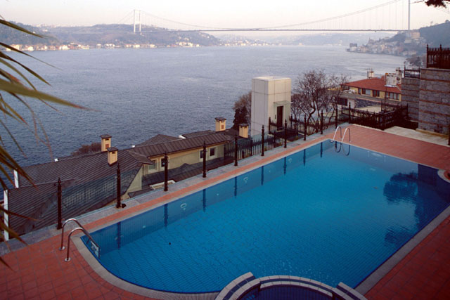 Exterior view over pool to Bosphorous
