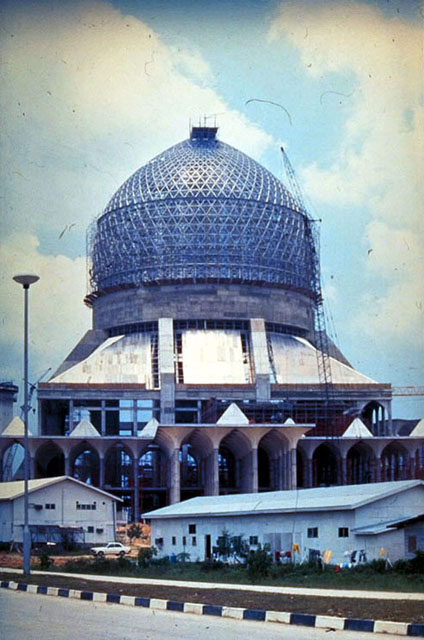 Exterior view, during construction