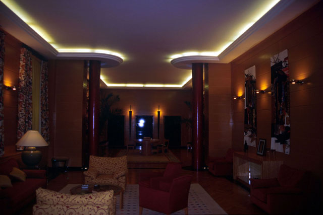 Interior detail showing sunken lighting