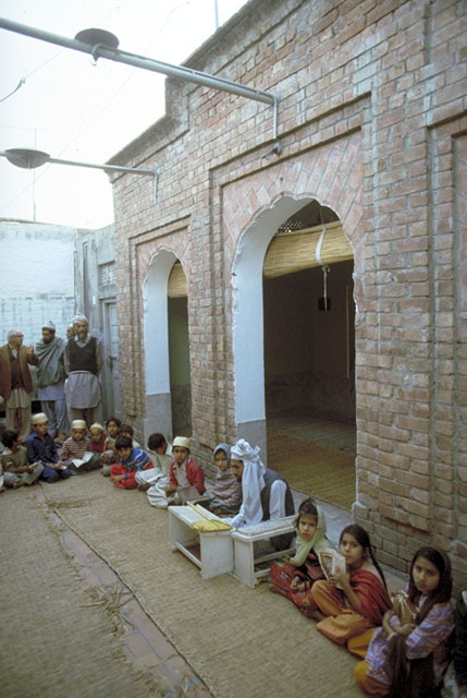 Courtyard of the mosque where children are taught Quran recital