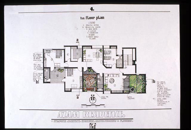 Color drawing, first floor plan