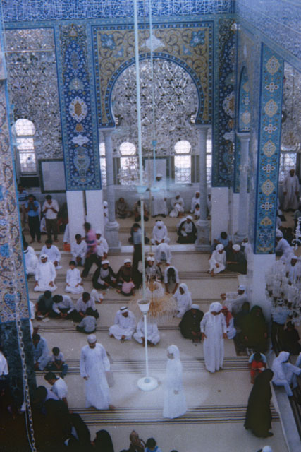 Elevated interior view showing prayer hall