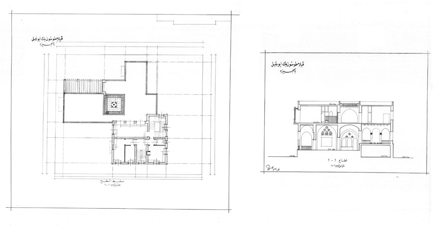Design drawing: second floor plan, section, final