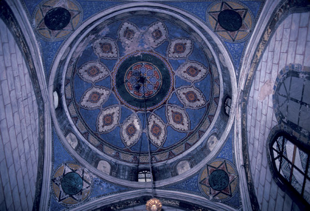 Painted dome of portico at the Gazi Husrev Bey Mosque