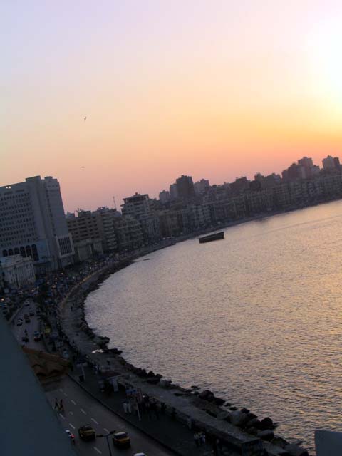 The Corniche of the Eastern Harbor seen from Cecil Hotel, looking west