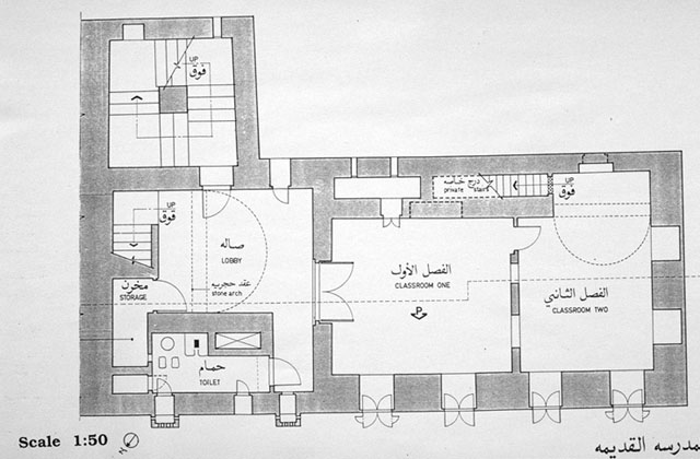 B&W drawing, third floor plan