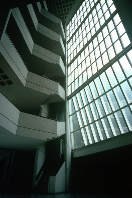 Interior detail showing dramatic glazed front