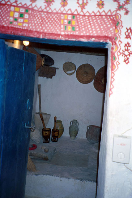 Interior view showing entrance to food preparation area